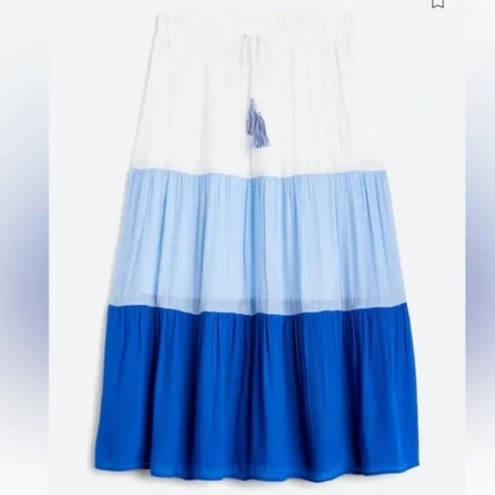 Fortune + Ivy Suzie Maxi Skirt - Blue & White, Size L